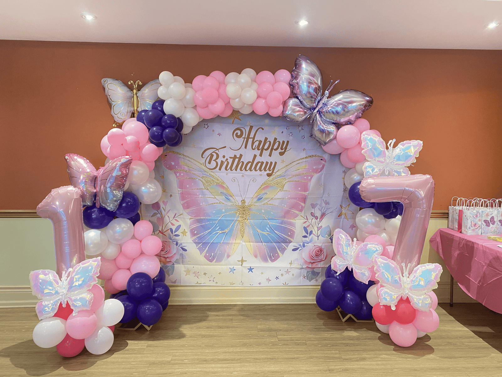 Birthday balloon setup